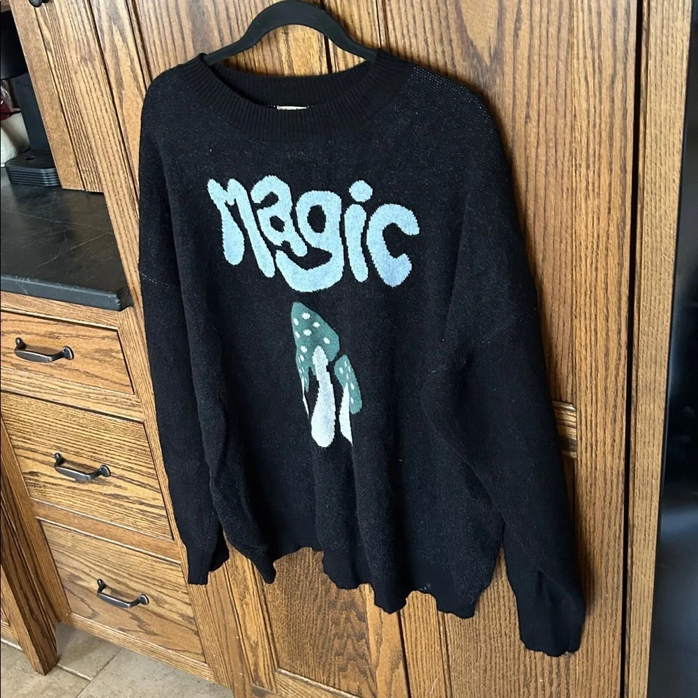 Earthbound Trading Magic Mushroom Sweater‎ Black Xl - Picture 6 of 10